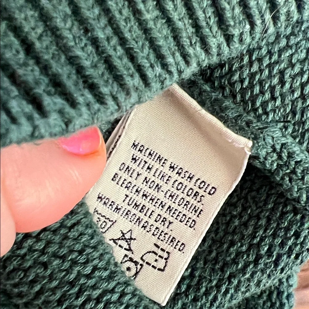 Eddie Bauer Classic Forest Green Crewneck Henley Sweater XL - Picture 4 of 8